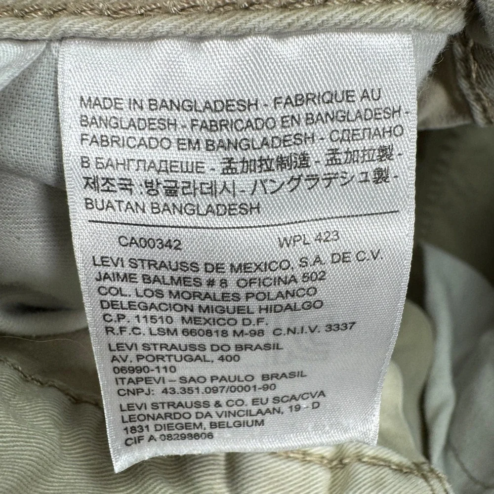 Levi's 559 Jeans Mens Tag 38x32 Fit 35x29 Tan Khaki Chino Relaxed Straight Pants
